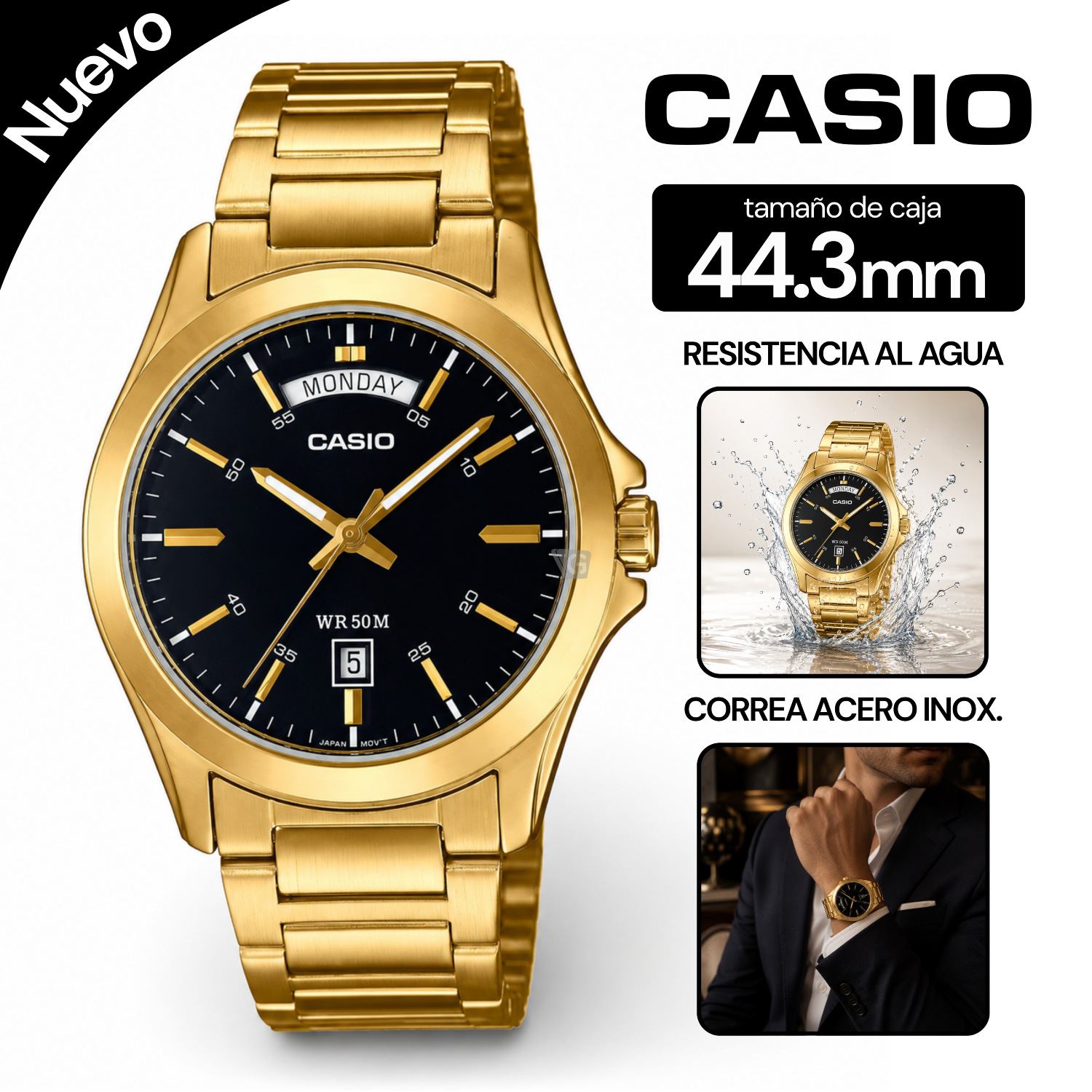 Reloj Casio Para Hombre MTP-1370G-1AV